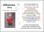 Steup, Wilhelmine - Todesanzeige