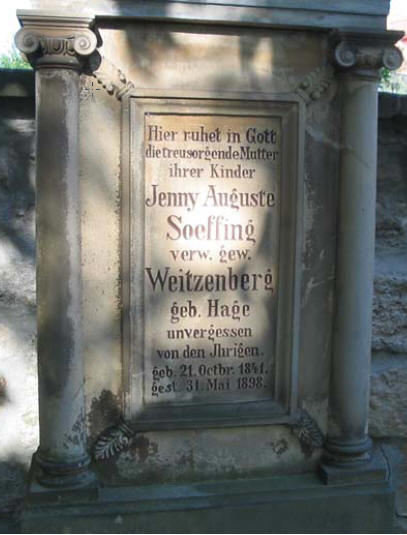 Jenny Auguste Soeffing verw. Weitzenberg geb. Hage