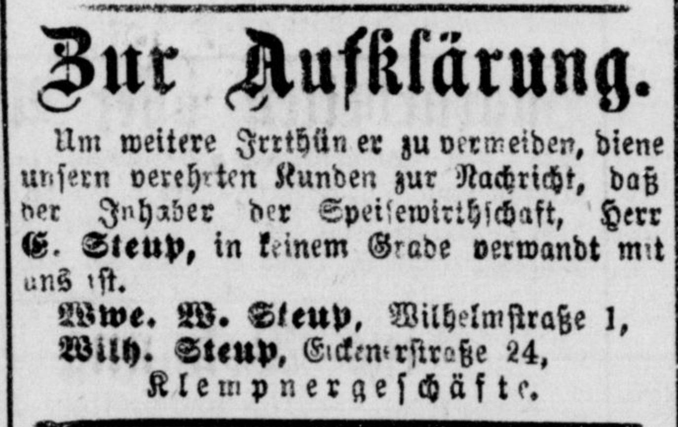 I1916 Steup Anna Katharina Aufklärung vom 14.12.1878